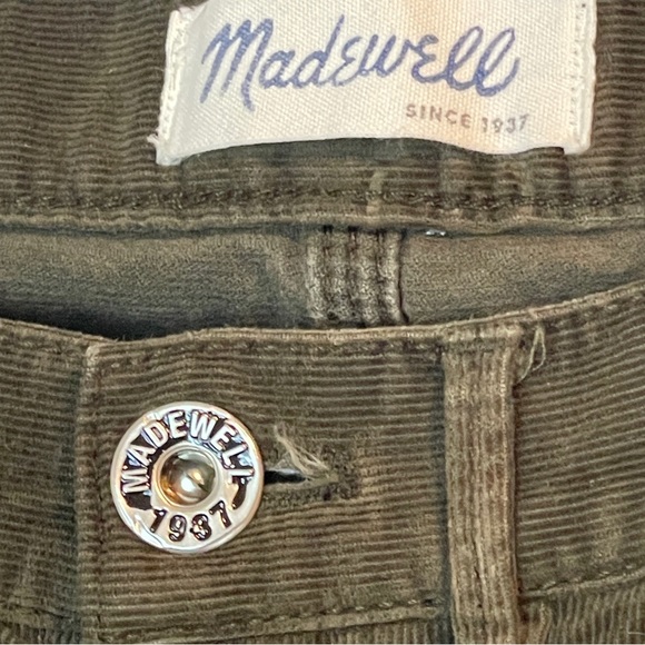 Madewell Pants Womens Size 27 x 34 Olive Green Skinny Stretch Corduroy Low Rise - Picture 7 of 8